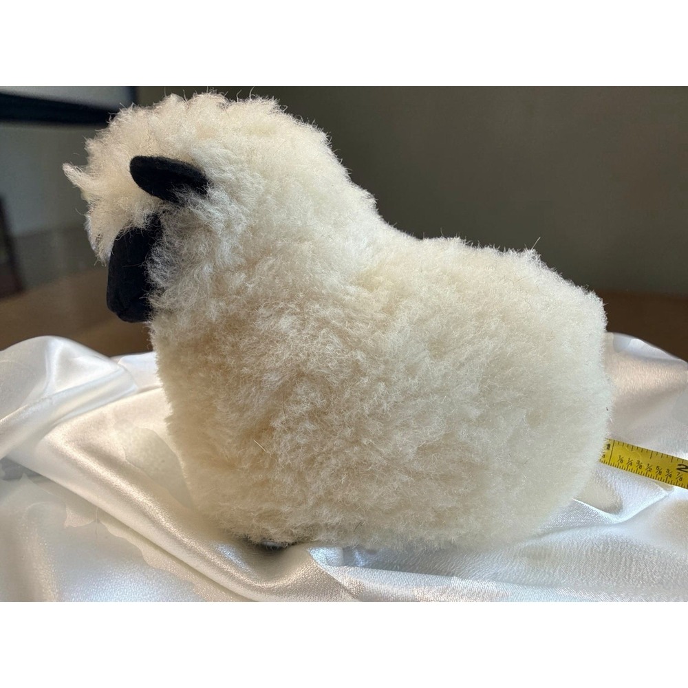 New Wool Pile Stuffed Sheep Plush Toy Collectible Pure Wool Animal Plush Item - Picture 3 of 10